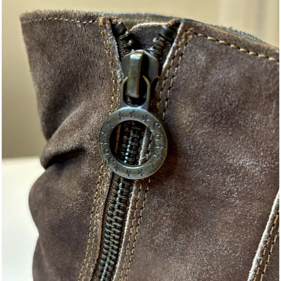 Sofft Women's Belmont Brown Leather Mid-Calf Slouch Side Zip Lace Up Booties 7 M - Picture 8 of 11